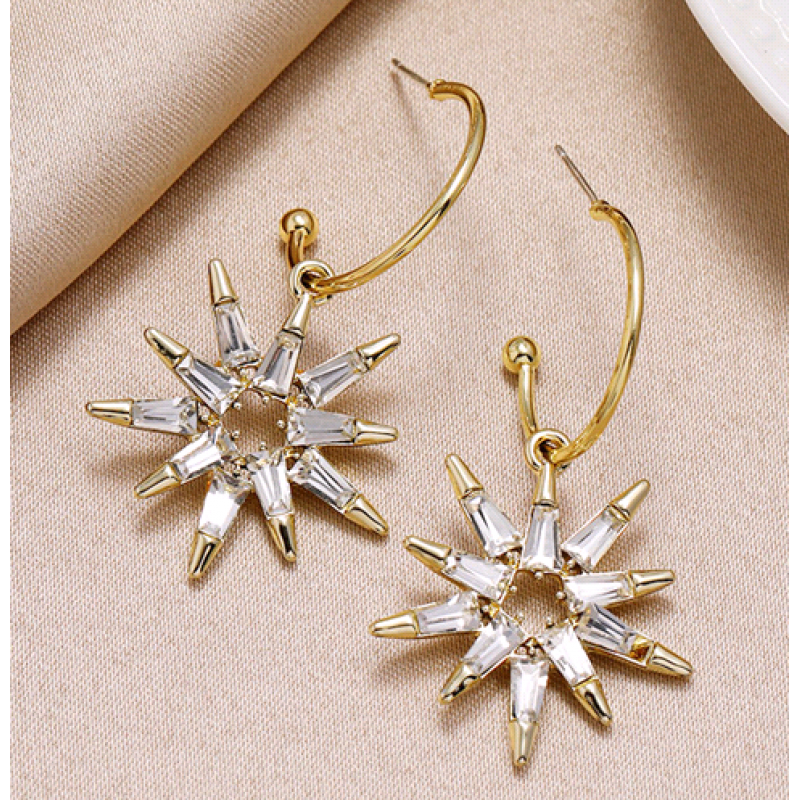 Fashion New Bright Sunflower Alloy Earrings Nhsc266762