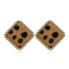 Fashion Metal Retro Round Leopard Print Earrings Nhsc272472