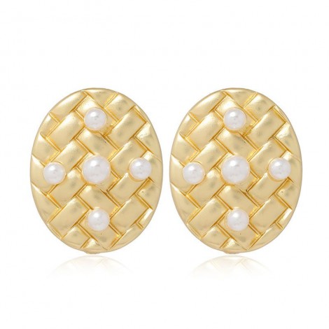 Fashion Metal Simple Retro Oval Shape Earrings Nhsc272473