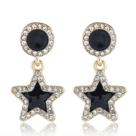Fashion Metal Flashing Diamond Fivepointed Star Earrings Nhsc272478