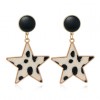 Fashion Metal Fivepointed Star Leopard Pattern Earrings Nhsc272480