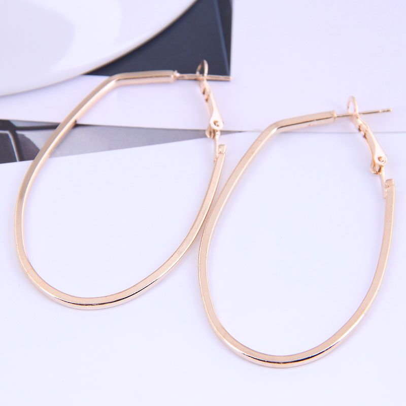 Fashion Metal Simple Geometric Oval Shape Exaggerated  Earrings Nhsc272481