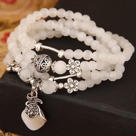 Fashion Wild Handmade Opal Transfer Beads Purse Multilayer Bracelet Nhsc274471