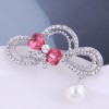Korean Fashion Sweet Flashing Diamond Bow  Brooch Nhsc274484