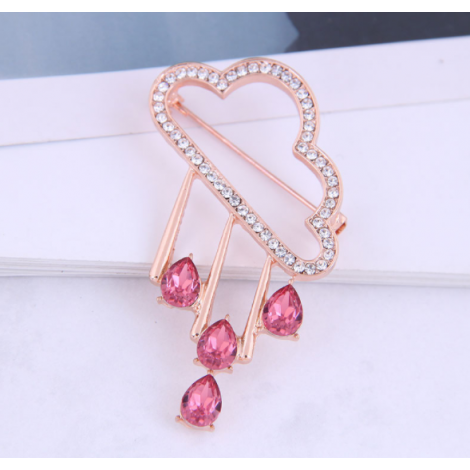 Korean Version Of Fashion And Concise Diamondstudded Yunduoyu Ladies Brooch Nhsc274488