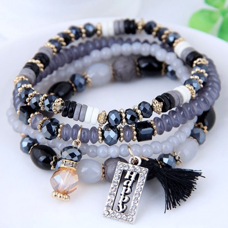 Crystal Beads Fashion Multilayer Bracelet Nhsc284781
