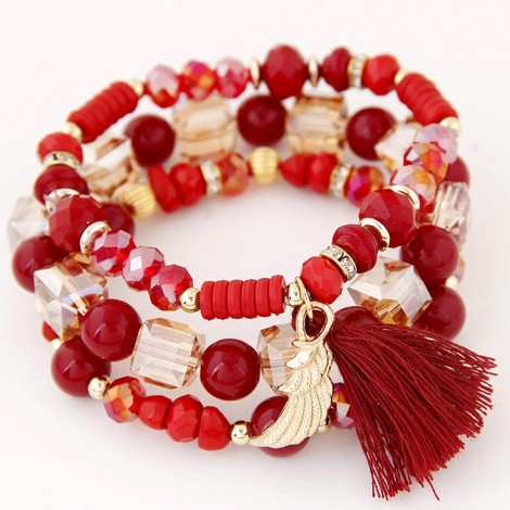 Fashion Metal Crystal Bead Multilayer Bracelet Nhsc284783