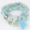 Fashion Metal Crystal Bead Multilayer Bracelet Nhsc284783