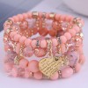 Bohemian Metal Peach Heart Multilayer Bracelet Nhsc284792