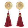 Fashion Metal Large Disc Tassel Earrings Nhsc289376