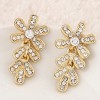 Korean Fashion Elegant Flash Diamond Flower Stud Earrings Nhsc289510