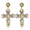 Fashion Concise Cross Gemstone Earrings Nhsc289515