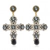 Fashion Concise Cross Gemstone Earrings Nhsc289515