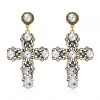 Fashion Concise Cross Gemstone Earrings Nhsc289515