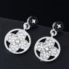 Korean Fashion Sweet Ol Flash Diamond Clover  Stud Earrings Nhsc289517