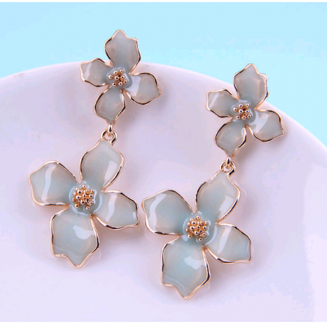 925 Silver  Korean Fashion  Flower Exaggerated Earrings Nhsc289974