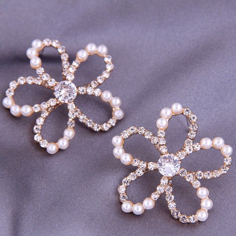 Korean Fashion Simple  Diamondstudded Pearl  Earrings Nhsc289978