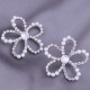 Korean Fashion Simple  Diamondstudded Pearl  Earrings Nhsc289978