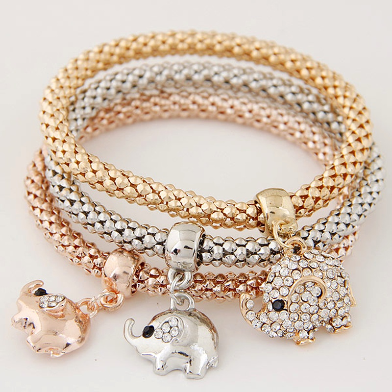 Fashion Diamond Cute Pendant Multilayer Bracelet Nhsc291815