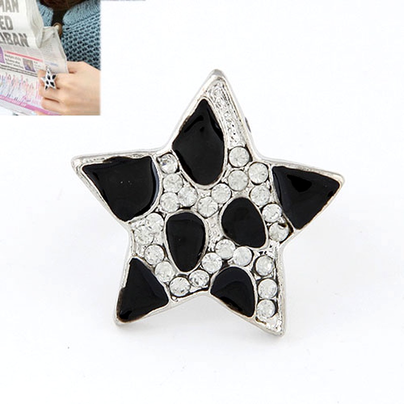 Fashion Flash Diamond Luxury Lucky Star  Ring Nhsc292173