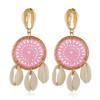 Fashion Metal Wild Concise Woven Conch Drops Earrings  Nhsc292178