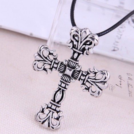 Fashion Retro Cross Exaggerated Personality Necklace Nhsc294006