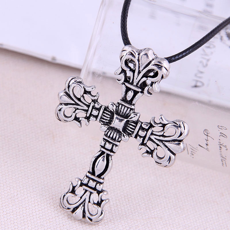 Fashion Retro Cross Exaggerated Personality Necklace Nhsc294006