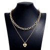 Fashion Metal Simple Love Doublelayer Chain Necklace Nhsc294737