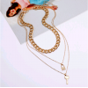 Fashion Metal Simple Key Lock Metal Multilayer Necklace Nhsc294738