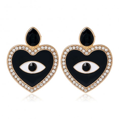 Fashion Metal Simple Devils Eye Love Stud Earrings Nhsc294739