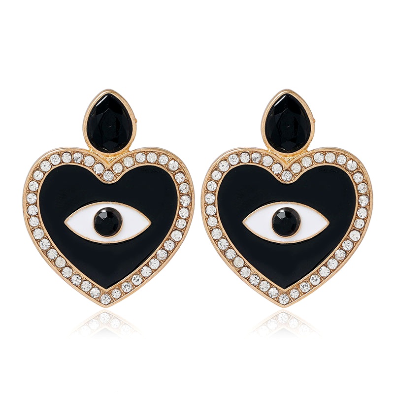 Fashion Metal Simple Devils Eye Love Stud Earrings Nhsc294739
