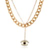 Fashion Metal Wild Bend Demon Eye Double Chain Necklace Nhsc294745