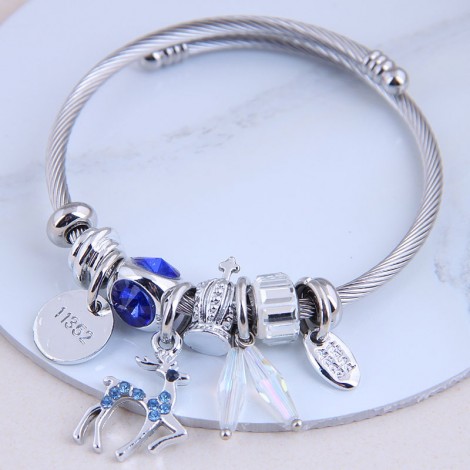 Fashion Metal Wild Simple Wild Flashing Diamond Deer Bracelet Nhsc299882