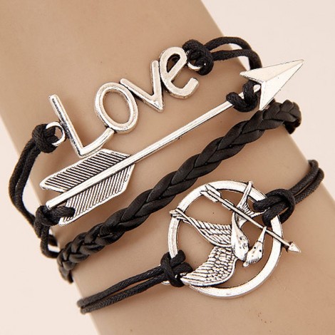 Retro Creative Love Bow Arrow Peace Bird Bracelet Nhsc301723