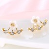 Korean Fashion Sweet Flower Zircon Earrings Nhsc301749