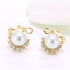 Korean Fashion Sweet Simple Bow Pearl Earrings Nhsc301752