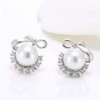 Korean Fashion Sweet Simple Bow Pearl Earrings Nhsc301752
