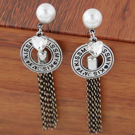 Simple Tassel Exaggerated Earrings Nhsc301761