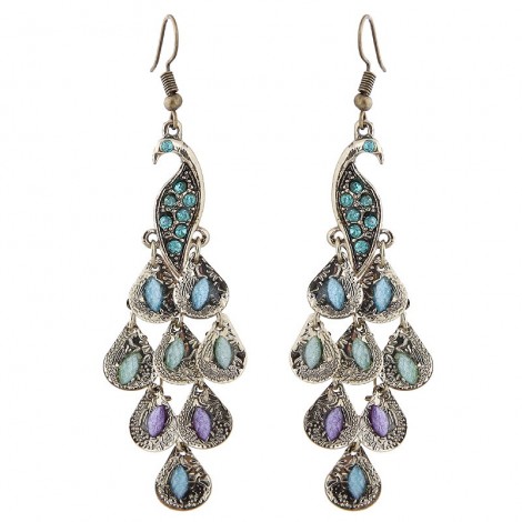 Fashion Metal Simple Peacock Earrings Nhsc301762