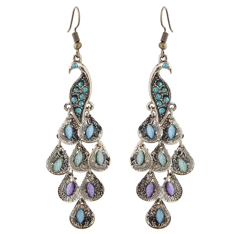 Fashion Metal Simple Peacock Earrings Nhsc301762