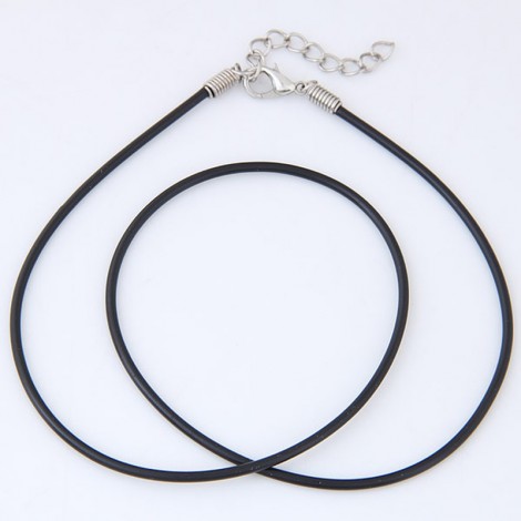 Simple 15mm Thin Leather Necklace  Nhsc307810