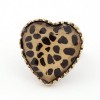 Korean Fashion Retro Leopard Peach Heart Open Ring Nhsc308274