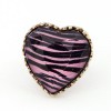 Korean Fashion Retro Leopard Peach Heart Open Ring Nhsc310953