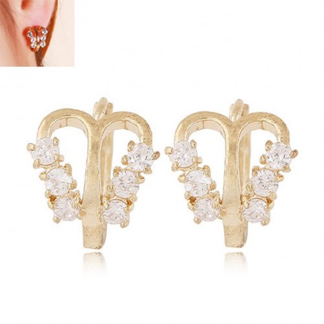 Fashion Diamond Butterfly Earrings Nhsc310975