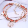 Fashion Coin Crystal Pearl Pendant Bracelet Nhsc312267