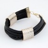Fashion Metal Simple Leather Bracelet Nhsc317059