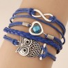 Retro Creative Owl Alloy Braided Bracelet Nhsc318584