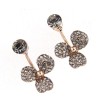 Korean Fashion Diamond Clover Stud Earrings Nhsc318812