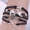 Retro Creative Bird Music Notes Braided Bracelet Nhsc321095