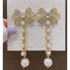 Fashion Concise Butterfly Diamondstudded Pearl Exaggerated Earrings Nhsc345141